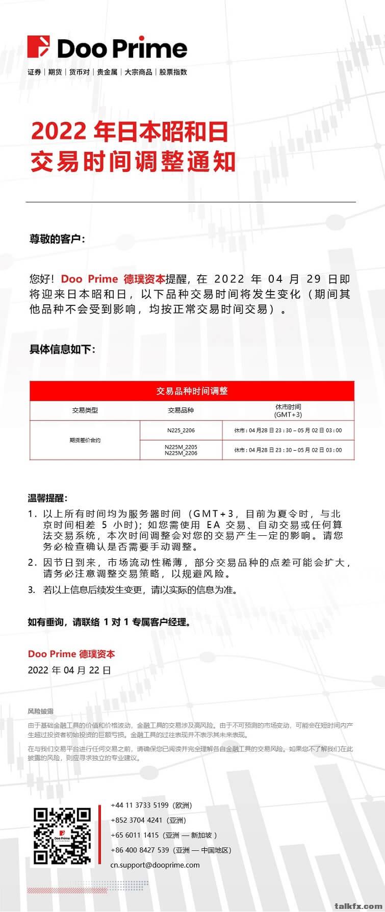 20220422 - Doo Prime 2022 年日本昭和日交易时间调整通知.jpg